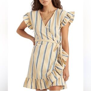 Billabong Wrap and Roll Striped Wrap Dress - Size L